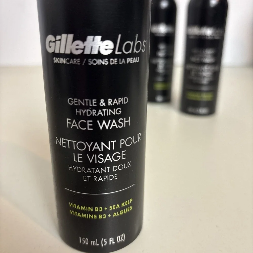 GILLETTE LABS Skincare Face Wash Vitamin B3+Kelp for Men Vitamins 5oz Lot of 3